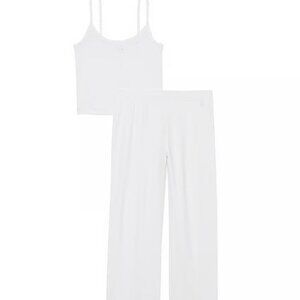 PINK Cotton Heart Pointelle Long Pajama Set